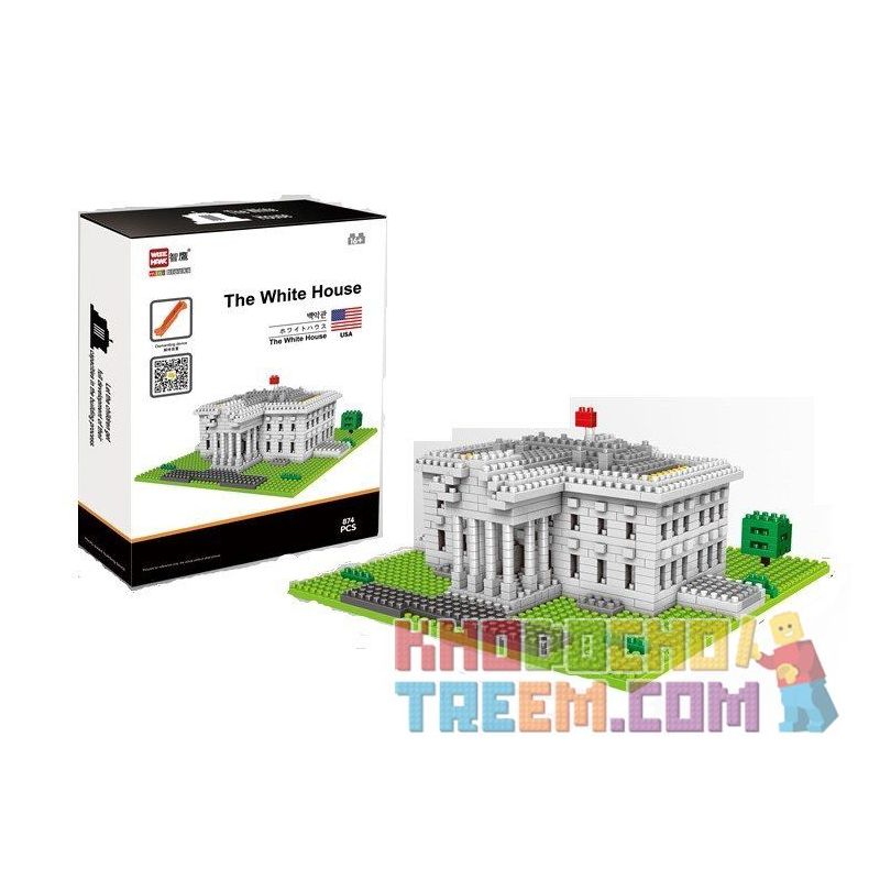 WISE HAWK 2329 Xếp hình kiểu Nanoblock ARCHITECTURE The White House Nhà Trắng 874 khối WISE HAWK 2329 Xếp hình kiểu Nanoblock ARCHITECTURE The White House Nhà Trắng 874 khối