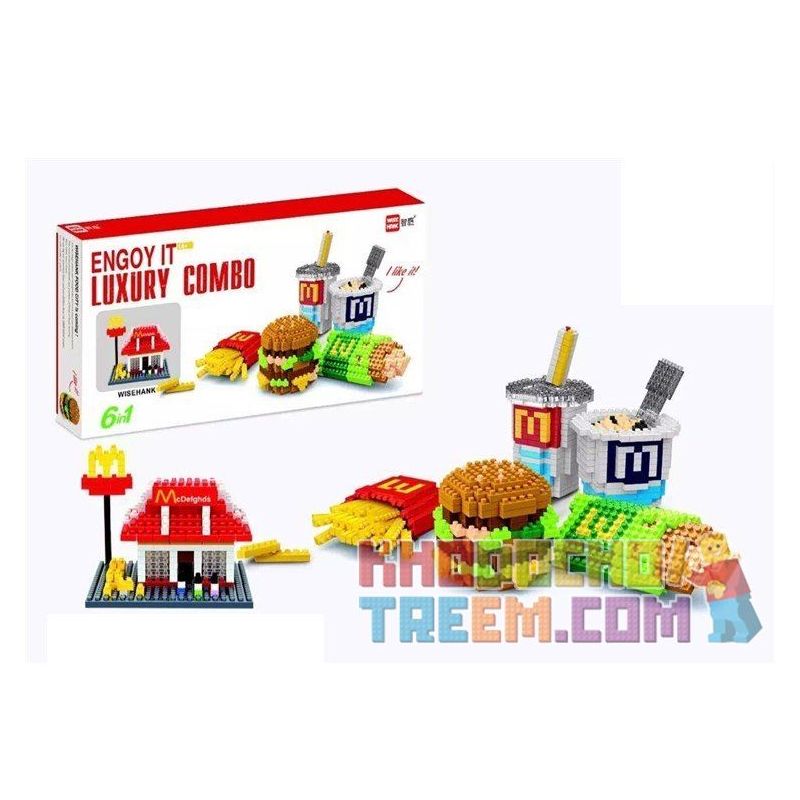 WISE HAWK 2340 Xếp hình kiểu Nanoblock ARCHITECTURE McDonald's Package Gói McDonald's 1600 khối