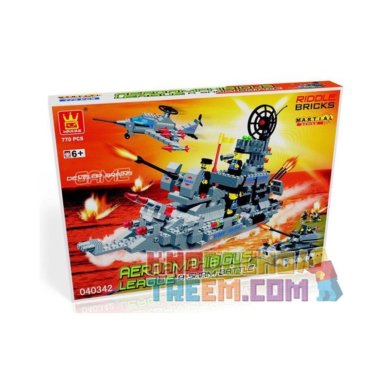 WANGE 40342 Xếp hình kiểu  MILITARY ARMY Aeroamphibious League Liên Minh đổ Bộ 770 khối