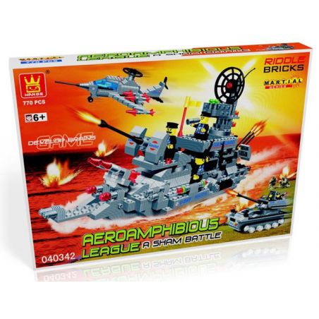 WANGE 40342 Xếp hình kiểu  MILITARY ARMY Aeroamphibious League Liên Minh đổ Bộ 770 khối