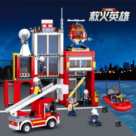 SLUBAN M38-B0631 B0631 0631 M38B0631 38-B0631 non  TRỤ SỞ CỨU HỎA bộ đồ chơi xếp lắp ráp ghép mô hình Fire Rescure FIRE STATION 612 khối