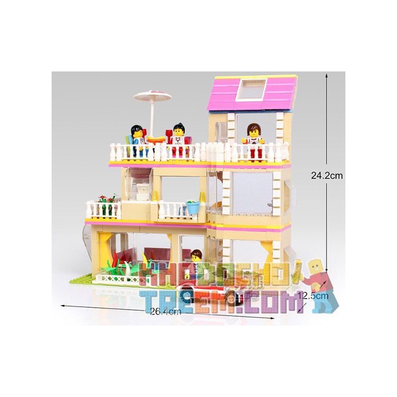 WANGE 47211N Xếp hình kiểu   3-floor House Ngôi Nhà Ba Tầng 621 khối