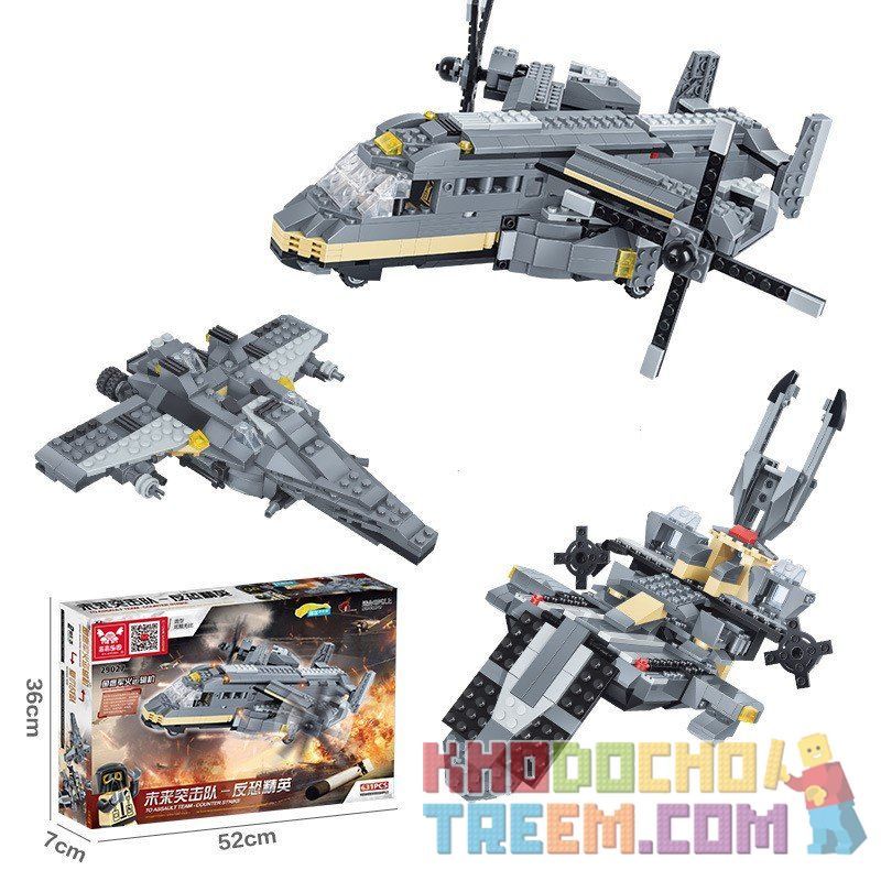 JIE STAR 29027 Xếp hình kiểu  MILITARY ARMY Osprey Munitions Transporter Trực Thăng Vận Tải 631 khối