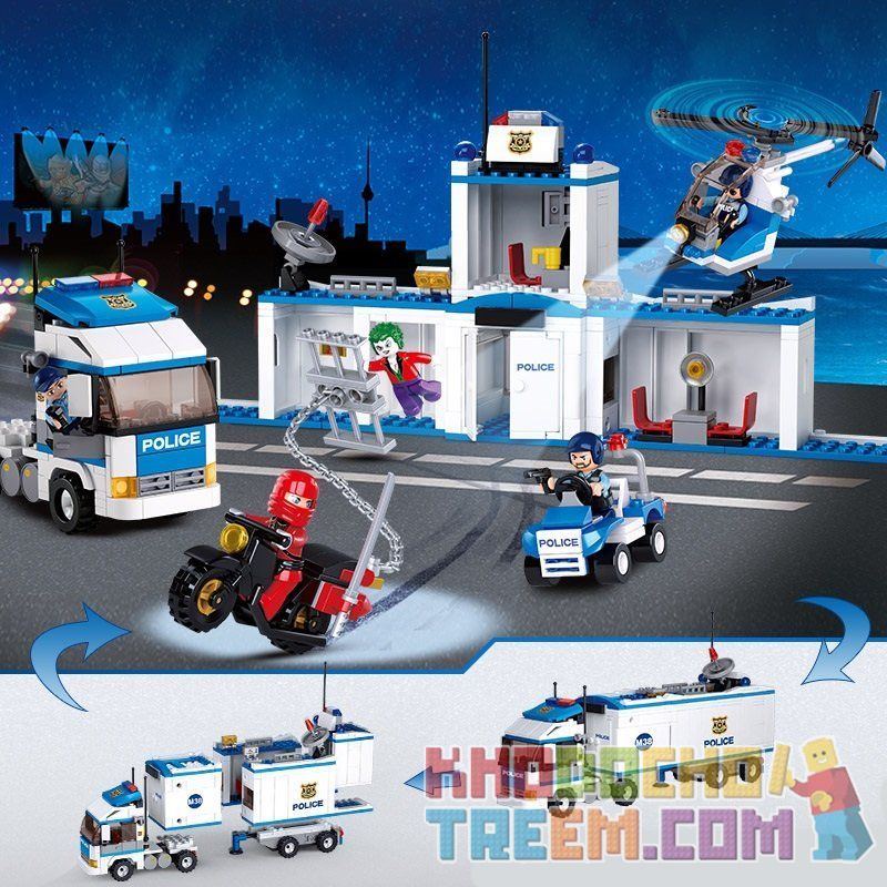 SLUBAN M38-B0376 B0376 0376 M38B0376 38-B0376 non  TRẠM CẢNH SÁT DI ĐỘNG bộ đồ chơi xếp lắp ráp ghép mô hình Police POLICE MOBILE COMMAND 572 khối