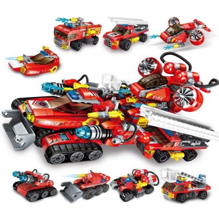 Enlighten 1410 Qman 1410 non  SIÊU XE CỨU HỎA bộ đồ chơi xếp lắp ráp ghép mô hình City THE LENGEND OF CHARIOT Thành Phố 571 khối