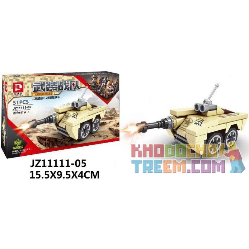 LE DI PIN 11111 Xếp hình kiểu  MILITARY ARMY 6 In 1 World War II Tank 6 Trong 1 Xe Tăng Thế Chiến Thứ 2 604 khối