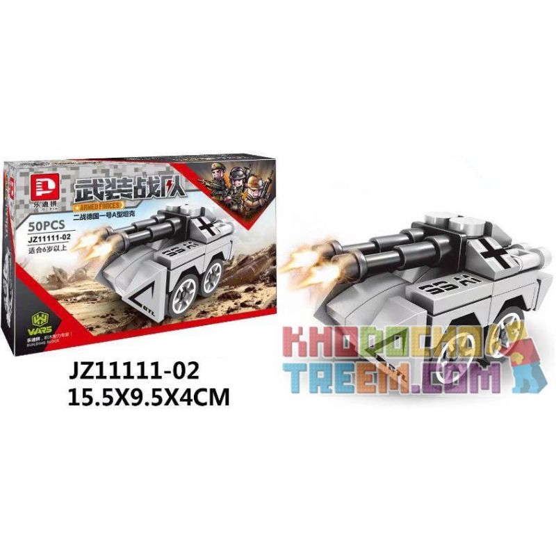 LE DI PIN 11111 Xếp hình kiểu  MILITARY ARMY 6 In 1 World War II Tank 6 Trong 1 Xe Tăng Thế Chiến Thứ 2 604 khối