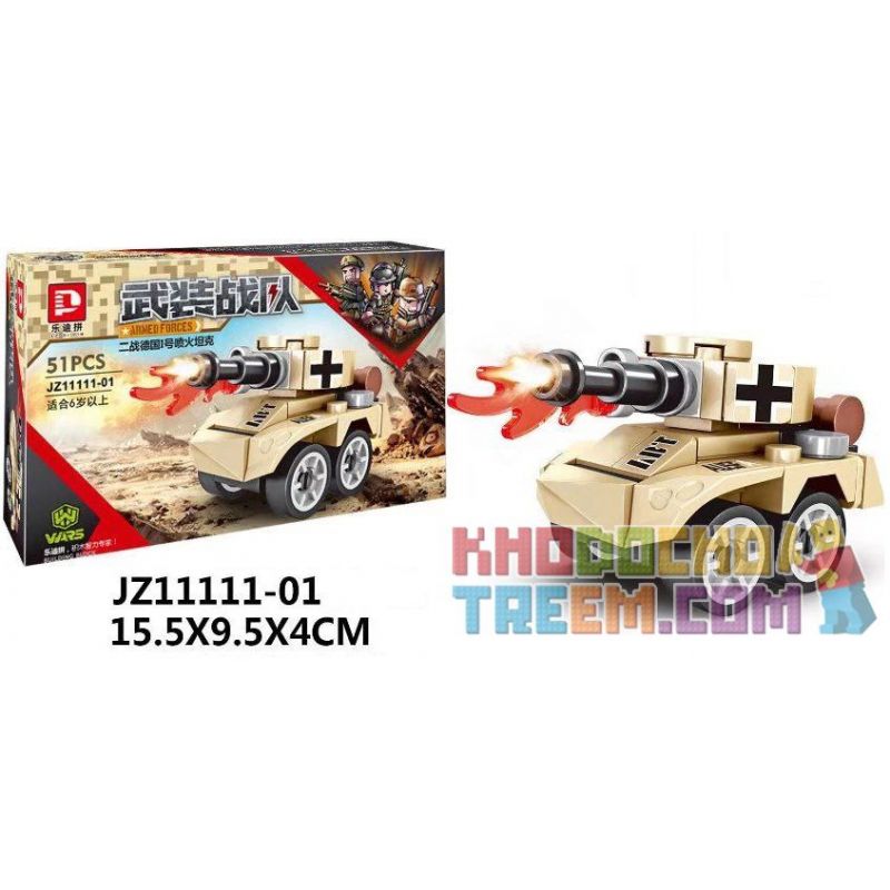 LE DI PIN 11111 Xếp hình kiểu  MILITARY ARMY 6 In 1 World War II Tank 6 Trong 1 Xe Tăng Thế Chiến Thứ 2 604 khối