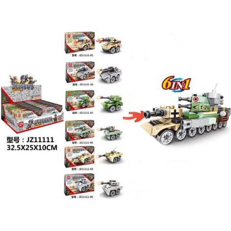 LE DI PIN 11111 Xếp hình kiểu  MILITARY ARMY 6 In 1 World War II Tank 6 Trong 1 Xe Tăng Thế Chiến Thứ 2 604 khối