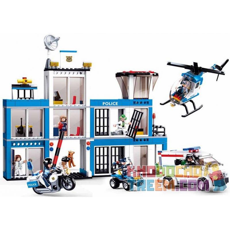 SLUBAN M38-B0660 B0660 0660 M38B0660 38-B0660 non  XẾP HÌNH TRỤ SỞ CẢNH SÁT bộ đồ chơi xếp lắp ráp ghép mô hình Police POLICE POLICE HEADQUARTERS 606 khối