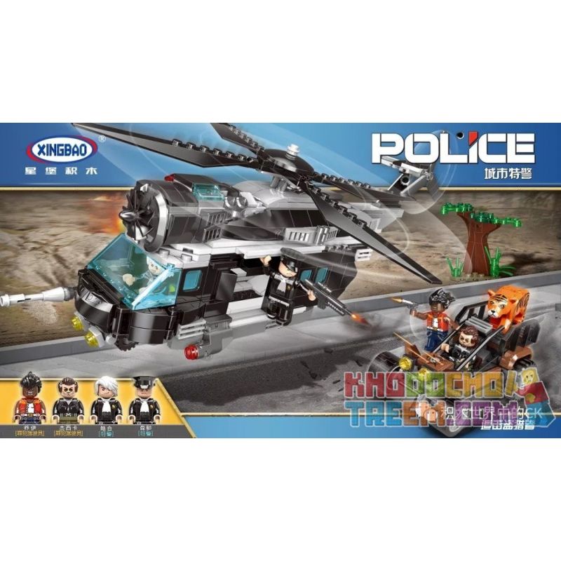 XINGBAO XB-10004 10004 XB10004 non  CUỘC ĐỐI ĐẤU GIỮA CẢNH SÁT VÀ NHỮNG TÊN CƯỚP bộ đồ chơi xếp lắp ráp ghép mô hình Police 600 khối