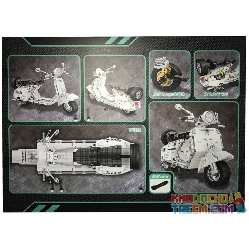 Winner 7067 non  XE MÁY VESPA tỷ lệ 1:6 bộ đồ chơi xếp lắp ráp ghép mô hình  THE PEDAL MOTORCYCLE Kỹ Thuật Công Nghệ Cao Mô Hình Phương Tiện 594 khối