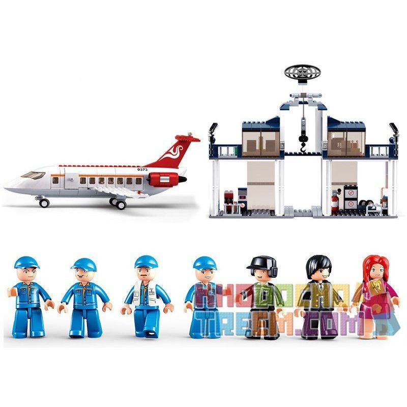 SLUBAN M38-B0373 B0373 0373 M38B0373 38-B0373 non  XƯỞNG BẢO DƯỠNG MÁY BAY LỚN bộ đồ chơi xếp lắp ráp ghép mô hình City AVIATION Thành Phố 599 khối