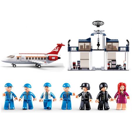 SLUBAN M38-B0373 B0373 0373 M38B0373 38-B0373 non  XƯỞNG BẢO DƯỠNG MÁY BAY LỚN bộ đồ chơi xếp lắp ráp ghép mô hình City AVIATION Thành Phố 599 khối
