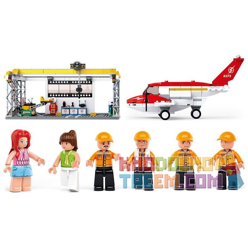 SLUBAN M38-B0372 B0372 0372 M38B0372 38-B0372 non  XƯỞNG SỬA CHỮA MÁY BAY bộ đồ chơi xếp lắp ráp ghép mô hình City AVIATION Thành Phố 599 khối