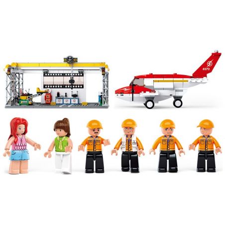SLUBAN M38-B0372 B0372 0372 M38B0372 38-B0372 non  XƯỞNG SỬA CHỮA MÁY BAY bộ đồ chơi xếp lắp ráp ghép mô hình City AVIATION Thành Phố 599 khối