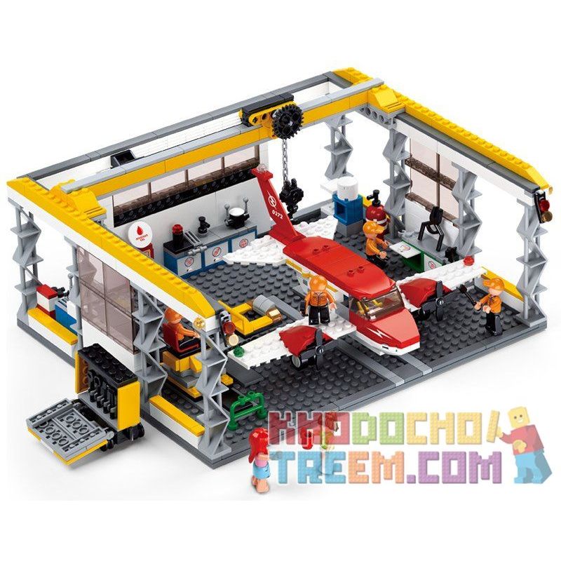 SLUBAN M38-B0372 B0372 0372 M38B0372 38-B0372 non  XƯỞNG SỬA CHỮA MÁY BAY bộ đồ chơi xếp lắp ráp ghép mô hình City AVIATION Thành Phố 599 khối