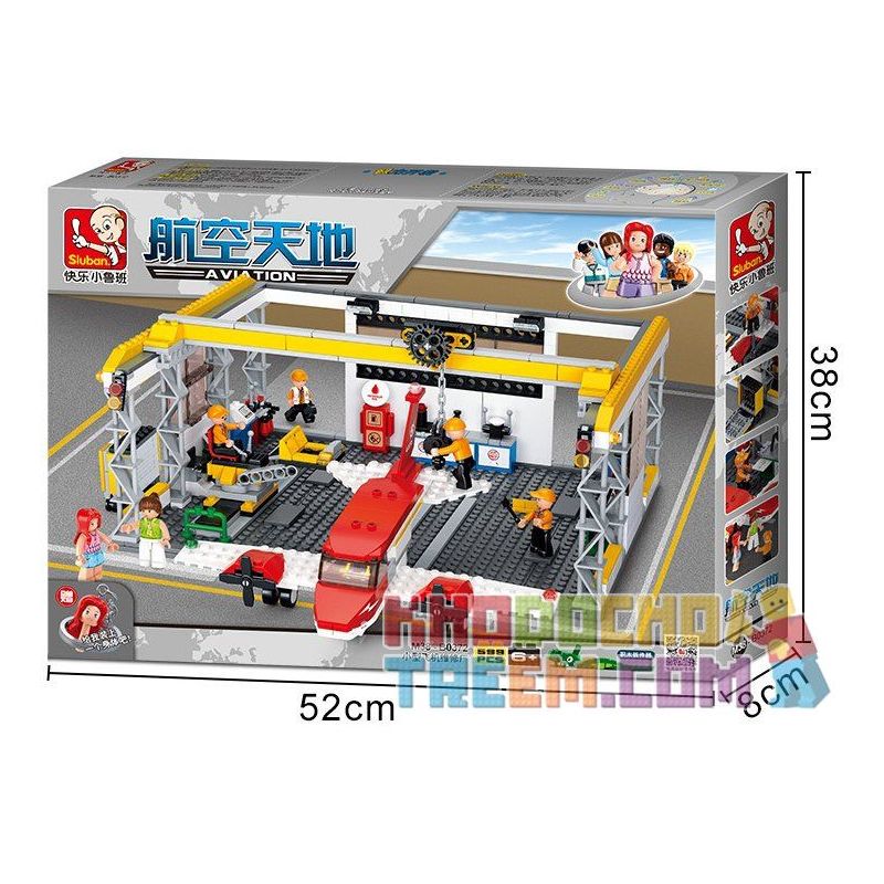 SLUBAN M38-B0372 B0372 0372 M38B0372 38-B0372 non  XƯỞNG SỬA CHỮA MÁY BAY bộ đồ chơi xếp lắp ráp ghép mô hình City AVIATION Thành Phố 599 khối