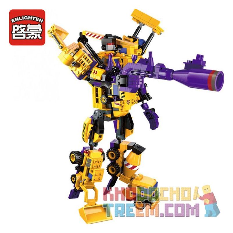 Enlighten 1401 Qman 1401 non  XẾP HÌNH CHIẾN THẦN 7 TRONG 1 bộ đồ chơi xếp lắp ráp ghép mô hình Transformers CREATIVE MASTER Robot Đại Chiến Người Máy Biến Hình 599 khối