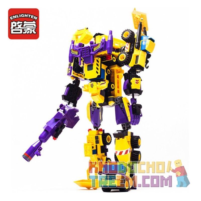 Enlighten 1401 Qman 1401 non  XẾP HÌNH CHIẾN THẦN 7 TRONG 1 bộ đồ chơi xếp lắp ráp ghép mô hình Transformers CREATIVE MASTER Robot Đại Chiến Người Máy Biến Hình 599 khối