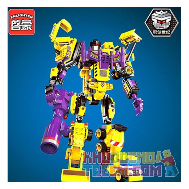 Enlighten 1401 Qman 1401 non  XẾP HÌNH CHIẾN THẦN 7 TRONG 1 bộ đồ chơi xếp lắp ráp ghép mô hình Transformers CREATIVE MASTER Robot Đại Chiến Người Máy Biến Hình 599 khối