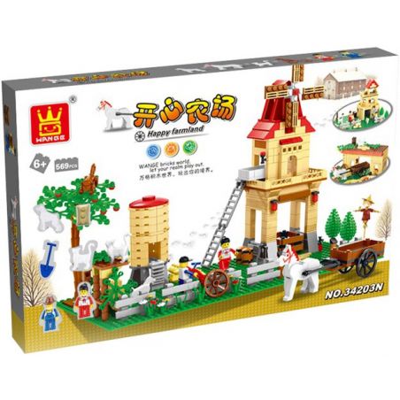 WANGE 34203N Xếp hình kiểu  CITY Happy Farmland Nông Trại Cối Xay Gió 569 khối