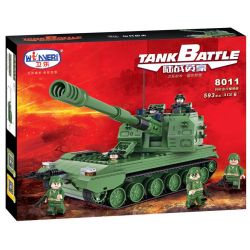Winner 8011 Xếp hình kiểu Lego TANK BATTLE TankBattle Land War 05 Style 榴弹 Gun Xe Tăng Tự Hành 593 khối
