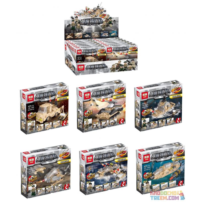 LEPIN 03071F 03071A 03071B 03071C 03071D 03071E non Lego 6 THIẾT BỊ QUÂN SỰ CÓ KHẢ NĂNG KẾT HỢP bộ đồ chơi xếp lắp ráp ghép mô hình Swat Special Force 6合1 军事集结 合体版 Đặc Nhiệm 814 khối