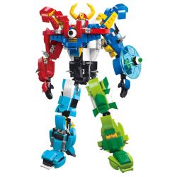 Enlighten 1403 Qman 1403 non  ĐỘNG VẬT BIẾN HÌNH CÓ THỂ KẾT HỢP THÀNH NGƯỜI MÁY KHỔNG LỒ bộ đồ chơi xếp lắp ráp ghép mô hình Transformers VARIANT SERIES SPACE WAR Robot Đại Chiến Người Máy Biến Hình 809 khối