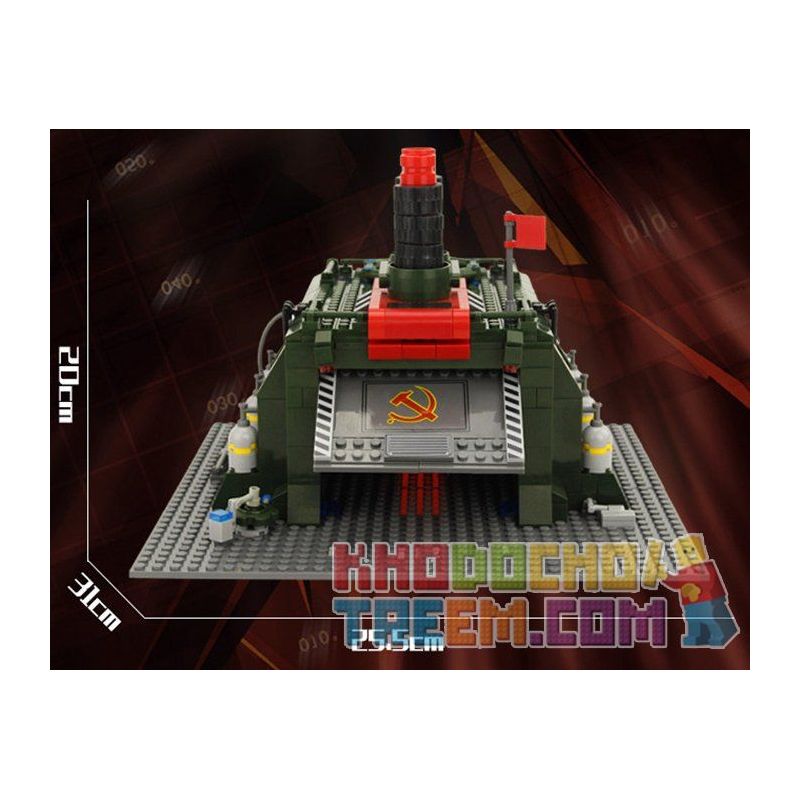 Kazi KY81008 81008 non  NHÀ MÁY SẢN XUẤT VŨ KHÍ bộ đồ chơi xếp lắp ráp ghép mô hình Red Alert 3 RED ALERT 3 WAR FACTORY Báo Động Đỏ 3 794 khối