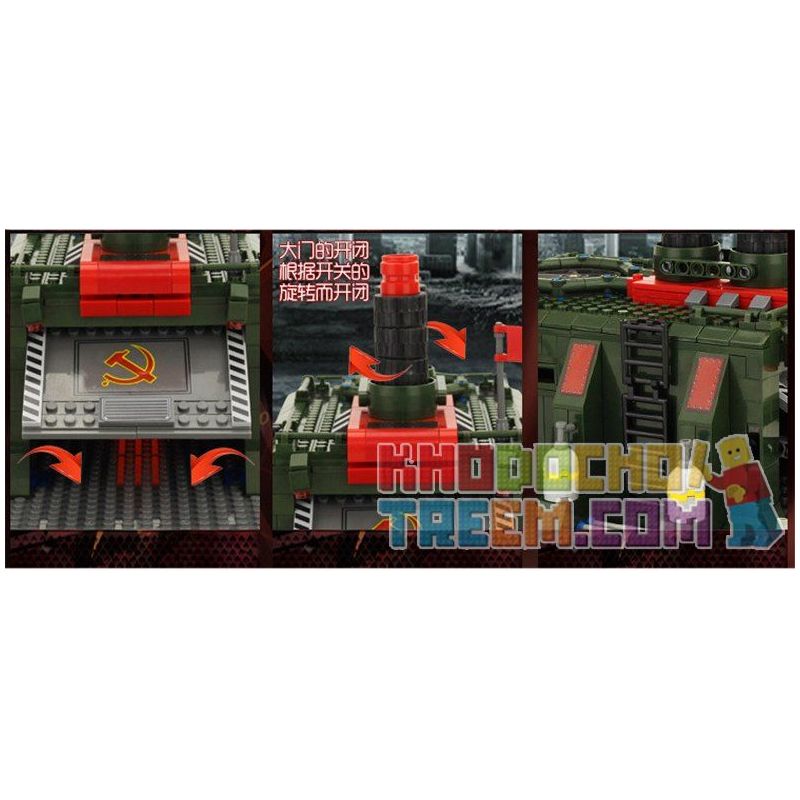 Kazi KY81008 81008 non  NHÀ MÁY SẢN XUẤT VŨ KHÍ bộ đồ chơi xếp lắp ráp ghép mô hình Red Alert 3 RED ALERT 3 WAR FACTORY Báo Động Đỏ 3 794 khối