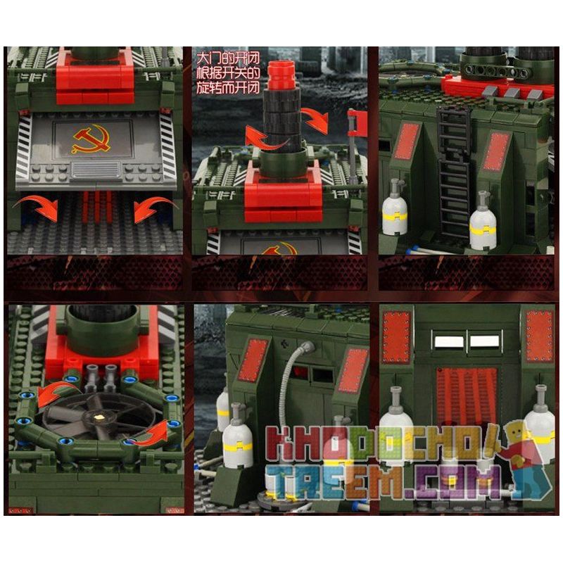 Kazi KY81008 81008 non  NHÀ MÁY SẢN XUẤT VŨ KHÍ bộ đồ chơi xếp lắp ráp ghép mô hình Red Alert 3 RED ALERT 3 WAR FACTORY Báo Động Đỏ 3 794 khối