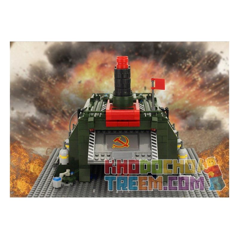 Kazi KY81008 81008 non  NHÀ MÁY SẢN XUẤT VŨ KHÍ bộ đồ chơi xếp lắp ráp ghép mô hình Red Alert 3 RED ALERT 3 WAR FACTORY Báo Động Đỏ 3 794 khối