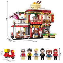 Enlighten 1137 Qman 1137 non  NHÀ HÀNG TRUNG QUỐC bộ đồ chơi xếp lắp ráp ghép mô hình Colorful City COLORFULCITY Thành Phố Sắc Màu 796 khối
