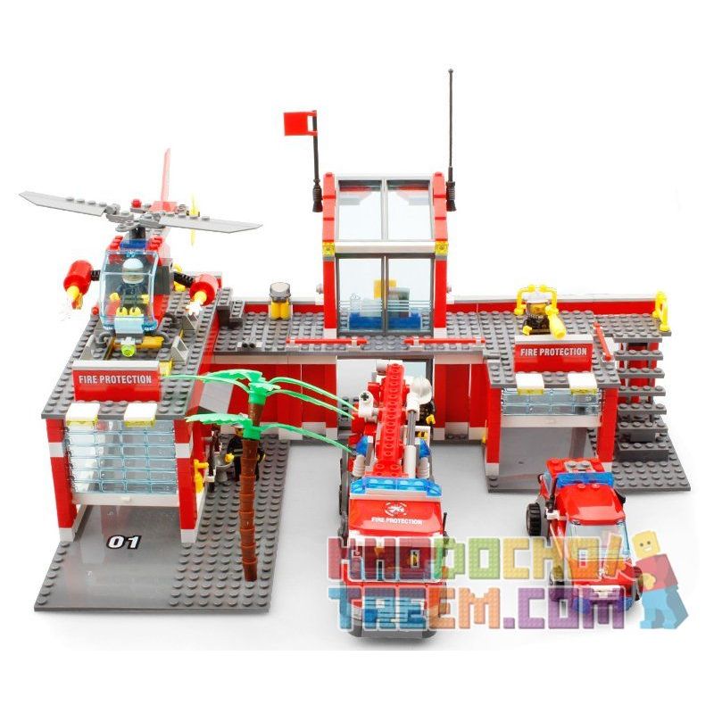 NOT Lego LEGO HOUSE GIRL KEY CHAIN 853713 Kazi KY8051 8051 xếp lắp ráp ghép mô hình TRỤ SỞ CỨU HỎA Gear Đồ Lắp Ghép 774 khối