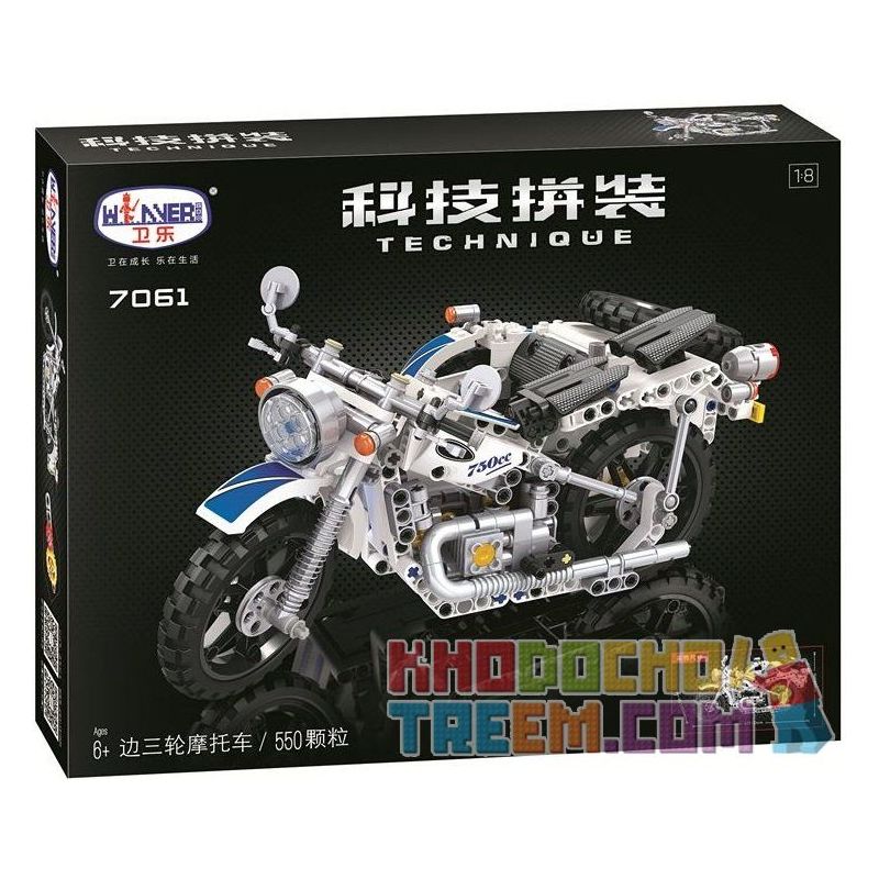 Winner 7061 Xếp hình kiểu Lego TECHNIC The Three-wheeled Motorcycle Three-wheeled Motorcycle 1 8 Xe Máy 3 Bánh 550 khối