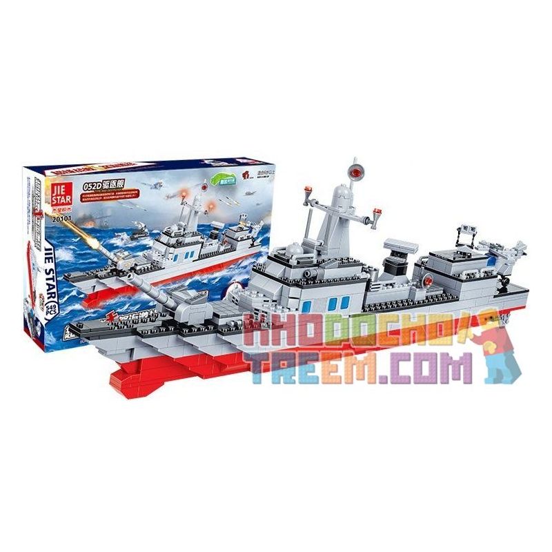 JIE STAR 20101 Xếp hình kiểu  MILITARY ARMY Type052D Destroyer Tàu Khu Trục 052D 549 khối