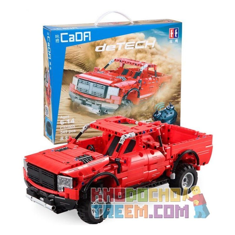 DOUBLEE CADA C51005 51005 Xếp hình kiểu Lego TECHNIC Red Pickup Xe Bán Tải Màu đỏ 549 khối điều khiển từ xa