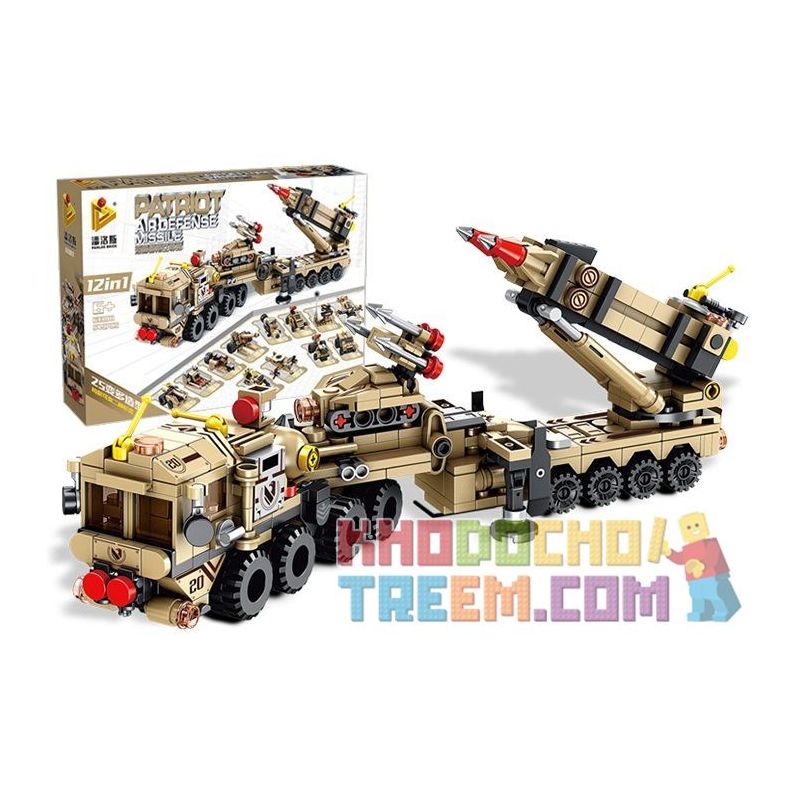 PanlosBrick 633011 Panlos Brick 633011 non  TÊN LỬA PHÒNG KHÔNG PATRIOT 12IN1 bộ đồ chơi xếp lắp ráp ghép mô hình Military Army PATRIOT AIR DEFENSE MISSILE Quân Sự Bộ Đội 549 khối