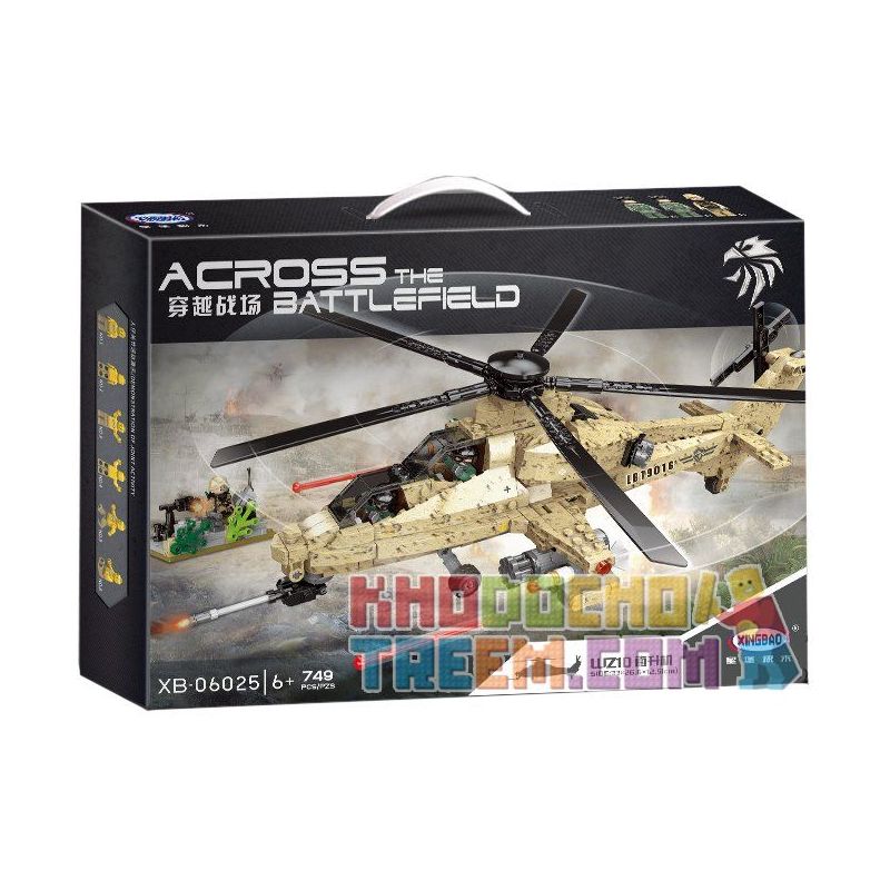 XINGBAO XB-06025 06025 XB06025 non  TRỰC THĂNG CHIẾN ĐẤU bộ đồ chơi xếp lắp ráp ghép mô hình Across The Battlefield ACROSS THE BATTLEFIELD WZ10 Băng Qua Chiến Trường 749 khối