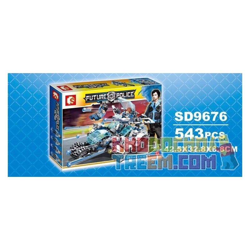 SEMBO SD9676 9676 non  XE TƯƠNG LAI CỦA CẢNH SÁT bộ đồ chơi xếp lắp ráp ghép mô hình City FUTURE POLICE Thành Phố 543 khối