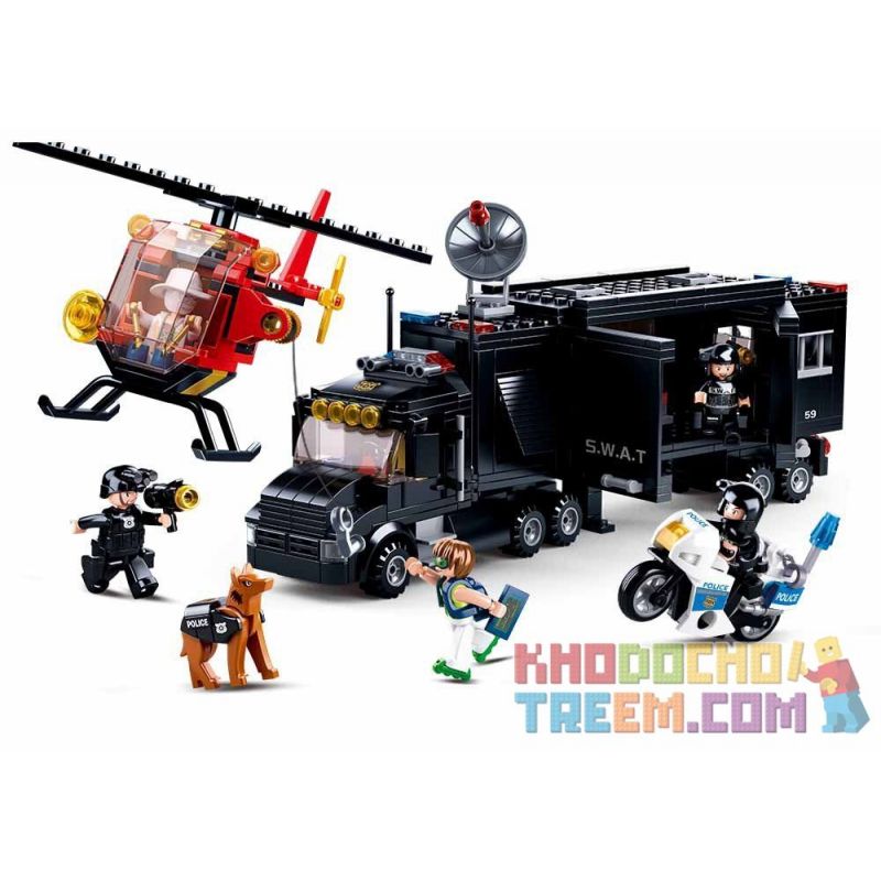 SLUBAN M38-B0659 B0659 0659 M38B0659 38-B0659 non  NHỮNG PHƯƠNG TIỆN CHUYÊN DỤNG CỦA CẢNH SÁT bộ đồ chơi xếp lắp ráp ghép mô hình Police POLICE COMMAND VEHICLE 540 khối