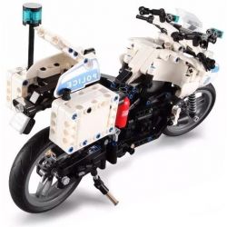 DOUBLEE CADA C51023 51023 Xếp hình kiểu Lego TECHNIC Two-wheeled Police Motorcycle Power Xe Máy Cảnh Sát 539 khối có động cơ pin