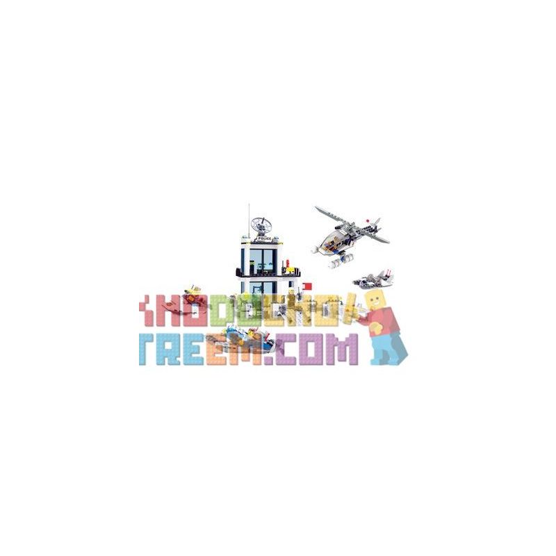 Kazi KY6726 6726 non  CĂN CỨ TRÊN BIỂN CỦA CẢNH SÁT bộ đồ chơi xếp lắp ráp ghép mô hình City POLICE Thành Phố 536 khối