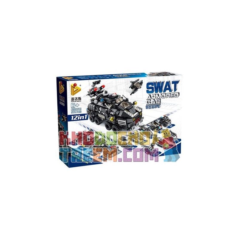 PanlosBrick 633010 Panlos Brick 633010 non Lego XE BỌC THÉP SWAT 12 TRONG bộ đồ chơi xếp lắp ráp ghép mô hình Swat Special Force SWAT ARMORED CAR Đặc Nhiệm 527 khối
