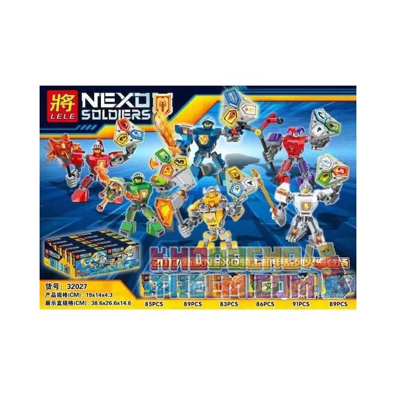 LELE 32027 non Lego 6 CHIẾN BINH NEXO bộ đồ chơi xếp lắp ráp ghép mô hình Nexo Knights NEXO SOLDERS Hiệp Sỹ Nexo 523 khối