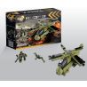 QIZHILE 3002 Xếp hình kiểu  MILITARY ARMY Military Equipment 5 In 1 Phương Tiện Quân Sự 5 Trong 1 Xe Bọc Thép, Xe Tăng Nhỏ, Xe Bắn Tên Lửa, Trực Thăng, Xe Kĩ Thuật 521 khối