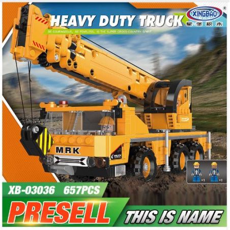 XINGBAO XB-03036 03036 XB03036 non  MÁY CẨU HẠNG NẶNG bộ đồ chơi xếp lắp ráp ghép mô hình Heavy Duty Truck HEAVY DUTY TRUCK CRANE MACHINERY Xe Máy Hạng Nặng 657 khối