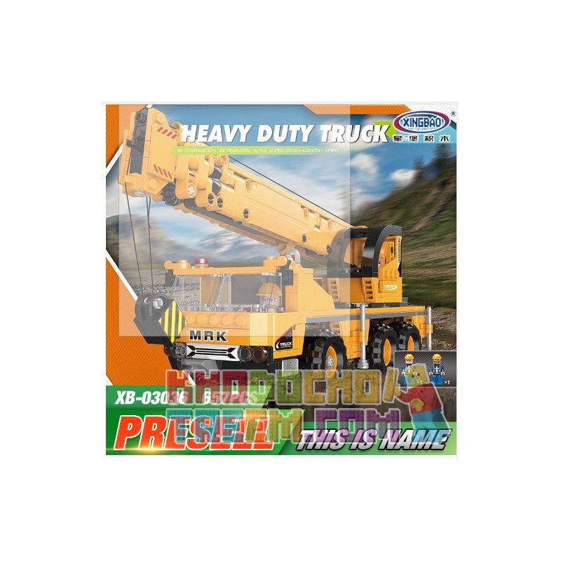 XINGBAO XB-03036 03036 XB03036 non  MÁY CẨU HẠNG NẶNG bộ đồ chơi xếp lắp ráp ghép mô hình Heavy Duty Truck HEAVY DUTY TRUCK CRANE MACHINERY Xe Máy Hạng Nặng 657 khối