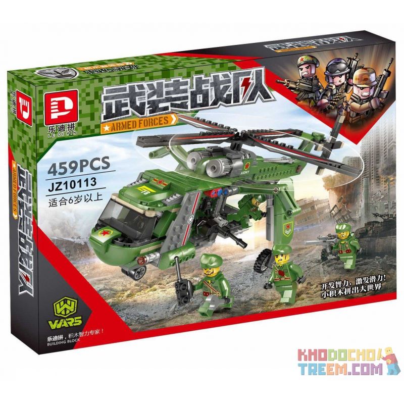 LE DI PIN 10113 Xếp hình kiểu  MILITARY ARMY Military Helicopter Trực Thăng Quân Sự 459 khối